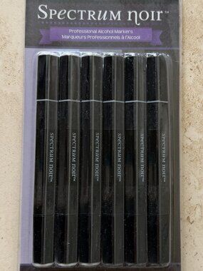 Spectrum Noir COOL GREYS Set of 6 Professional Alcohol Markers Pens Double Ended